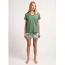 PIJAMA MUJER MANGA CORTA 64131 VERDE HOJA ADMAS 