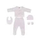 SET REGALO 5 PIEZAS ALGODON PETALOS FLORES ROSA INTERBABY
