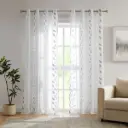 VISILLO JACQUARD HOJAS VD-5406 GRIS 140X265 CAMALTEX 