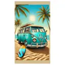 TOALLA PLAYA MICROFIBRA 90X170 07884 FURGO VERDE SUN & SURF