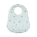 BABERO SILICONA ESTAMPADO MODELO ELEFANTES AZUL GRISACEO INTERBABY