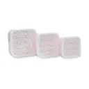 SET DESAYUNO 3 PIEZAS MODELO PETALOS ROSA INTERBABY
