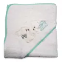 CAPA DE BAÑO OSITO BCO/VERDE 100X100 BEBEGIRO