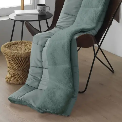 PLAID SHERPA MICRO-GEL TIBET 135X200 VERDIGRIS NORDCONFORT